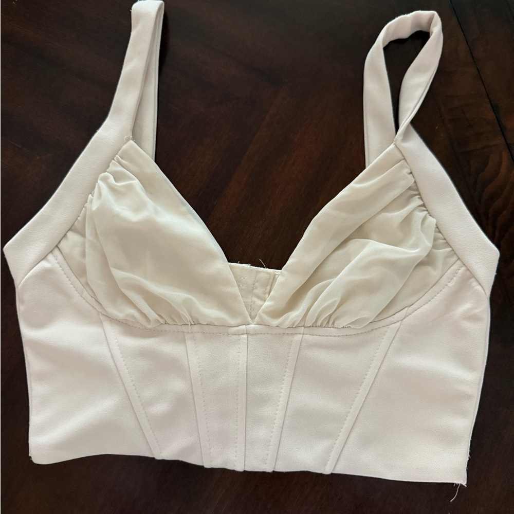 Windsor Cream Longline Bra with Corset Detailing